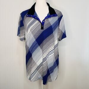 Tail Stripe Collar Sport Shirt Size XL Top